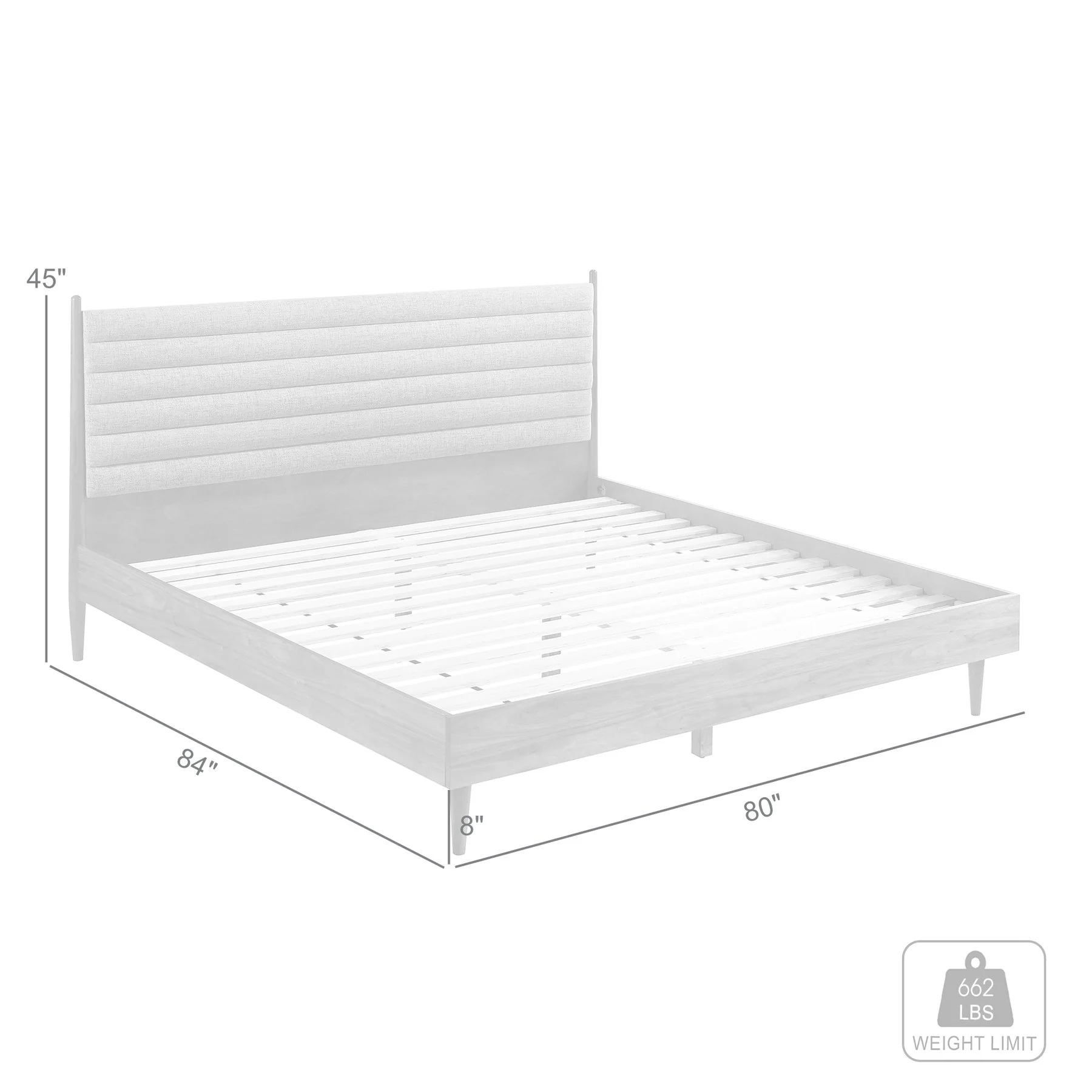 Artemio King Platform Wood Bed Frame in Walnut Finish - Image 10