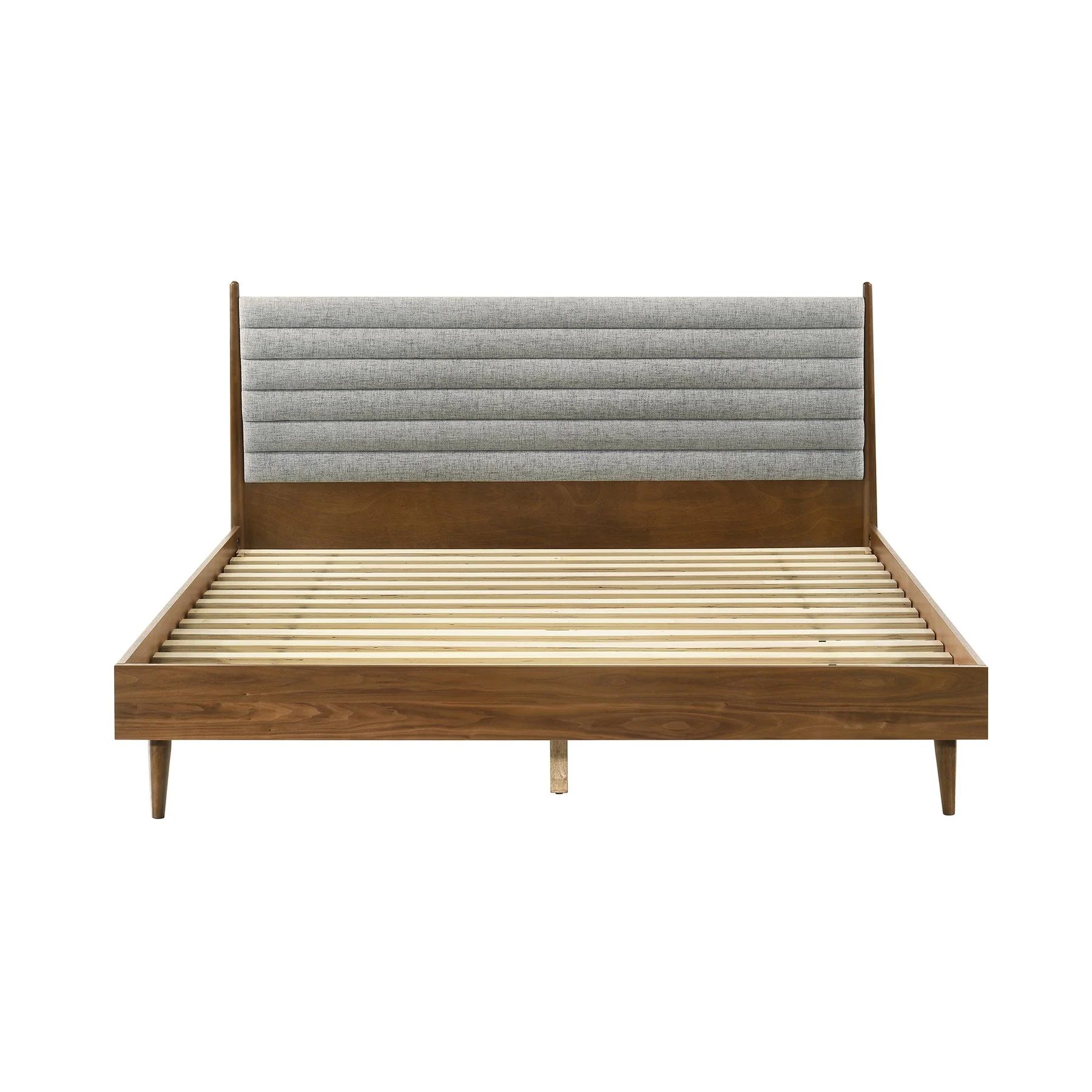 Artemio King Platform Wood Bed Frame in Walnut Finish - Image 3