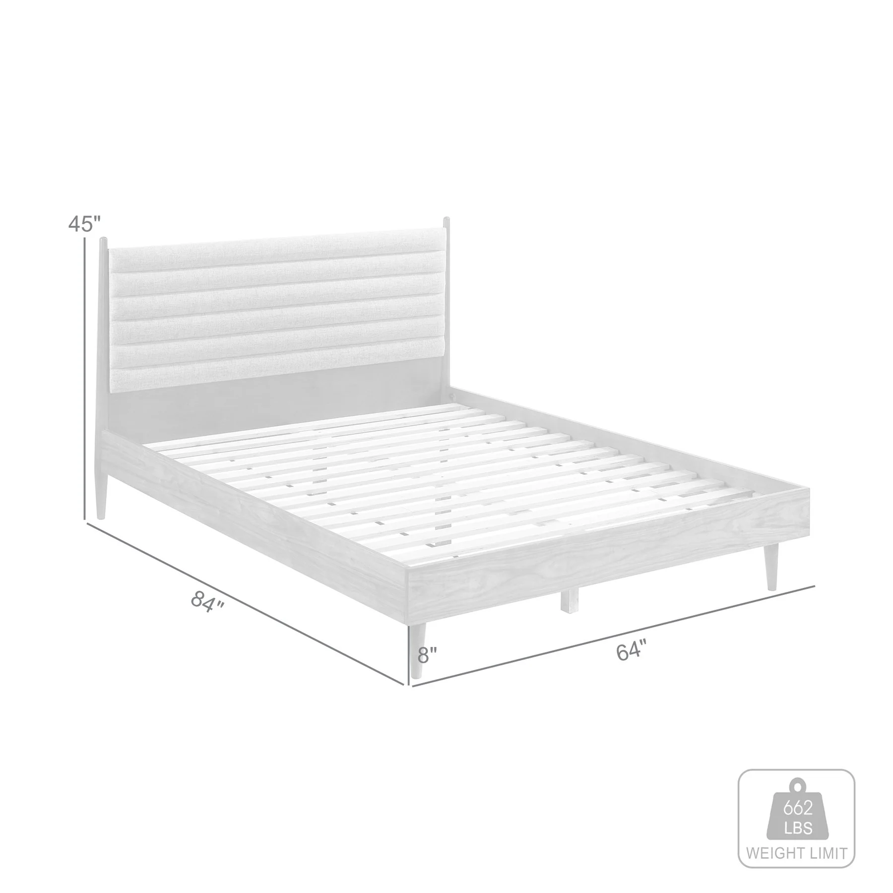 Artemio Queen Platform Wood Bed Frame in Walnut Finish - Image 10