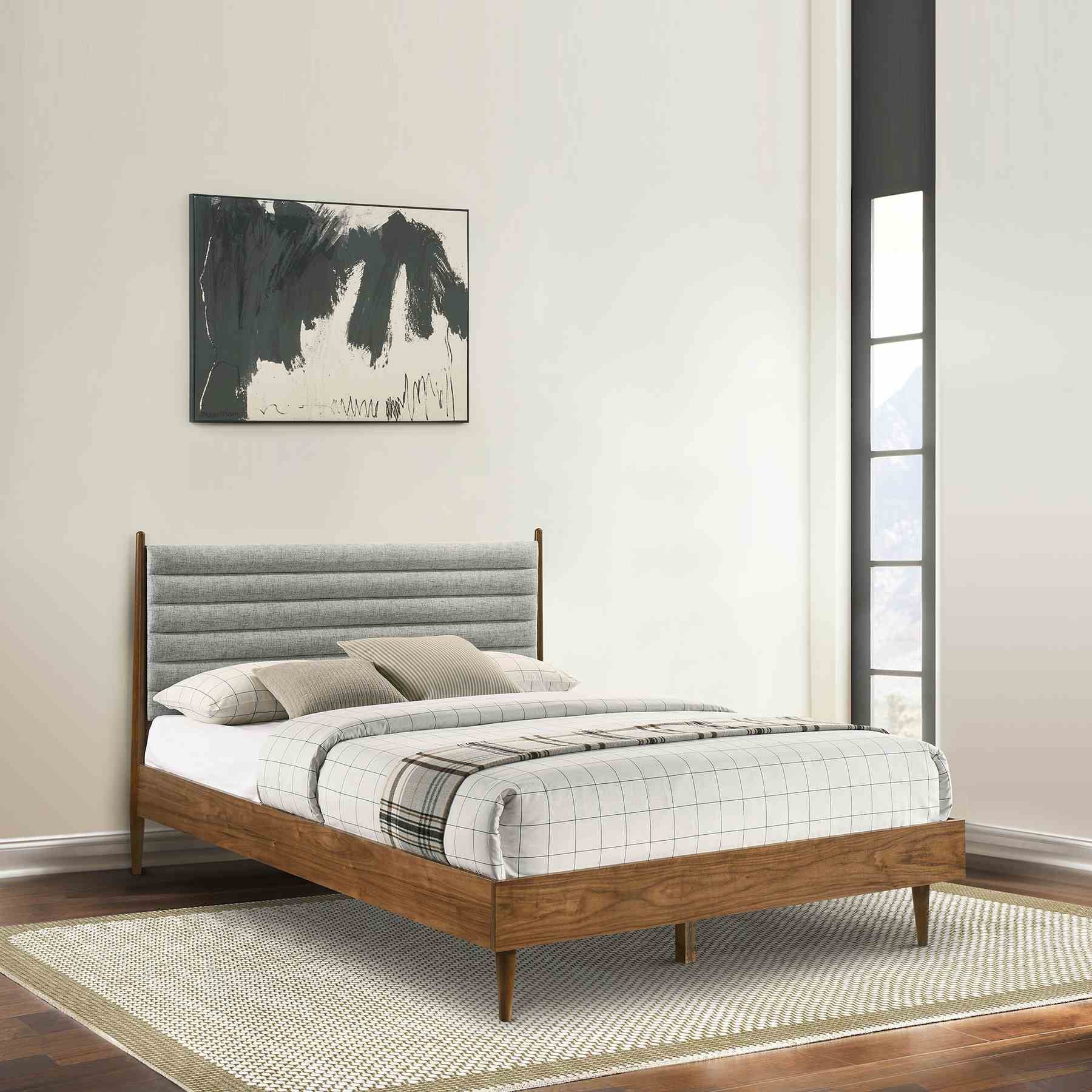 Artemio Queen Platform Wood Bed Frame in Walnut Finish - Image 11