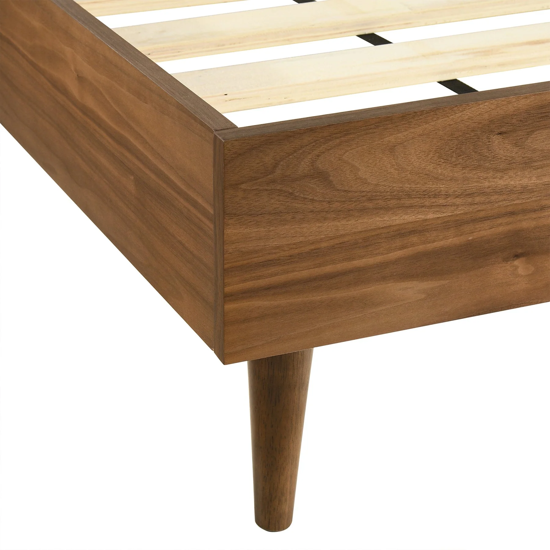Artemio Queen Platform Wood Bed Frame in Walnut Finish - Image 9