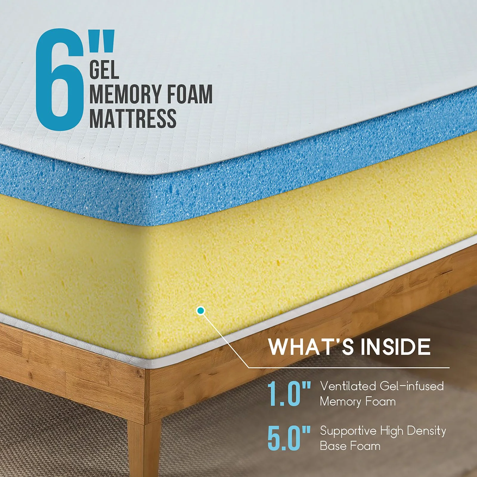 Artemisia 6" Queen Memory Foam Mattress (Roll-In-Box) - Image 8