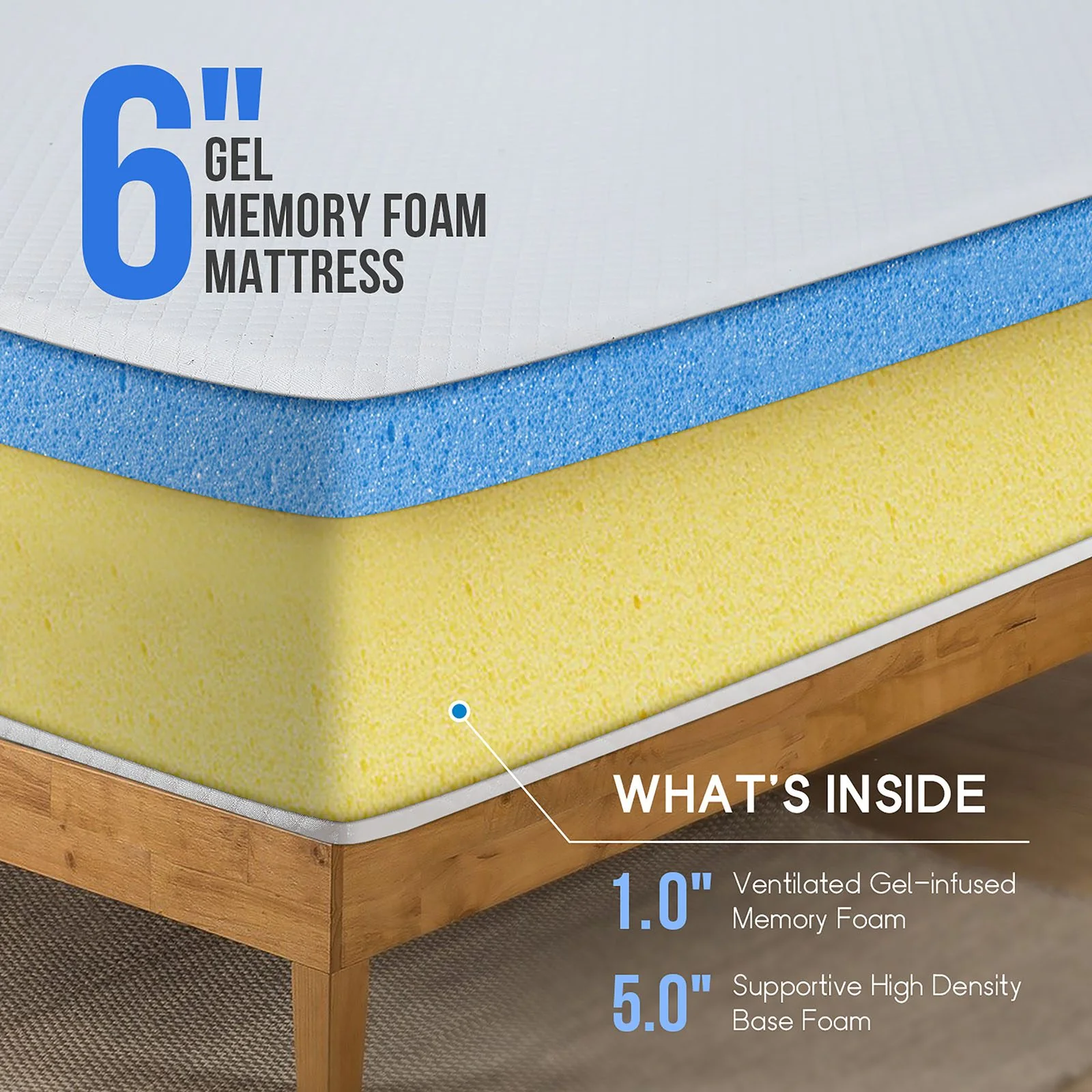 Artemisia 6" Twin XL Memory Foam Mattress (Roll-In-Box) - Image 7