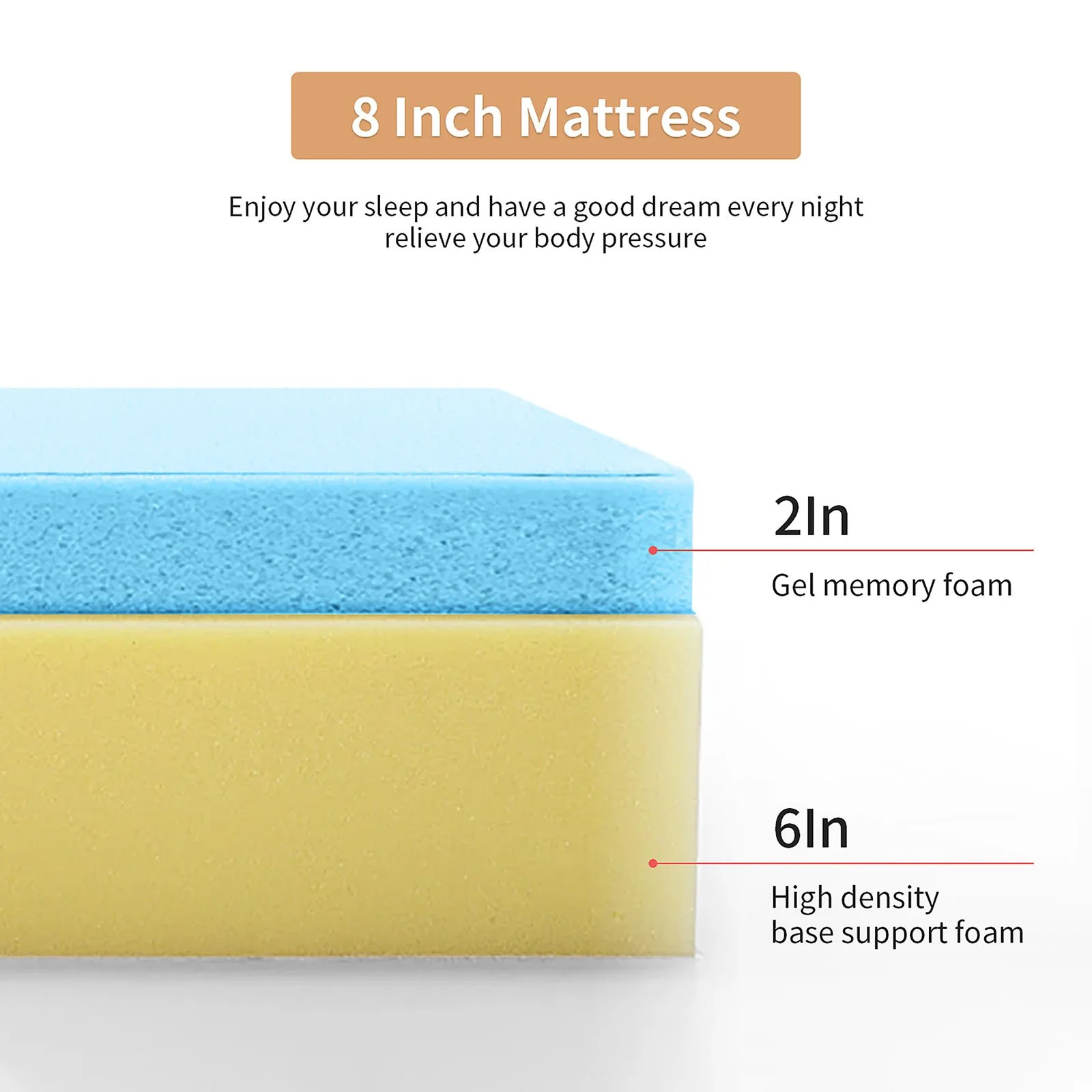 Artemisia 8" E.King Memory Foam Mattress (Roll-In-Box) - Image 6