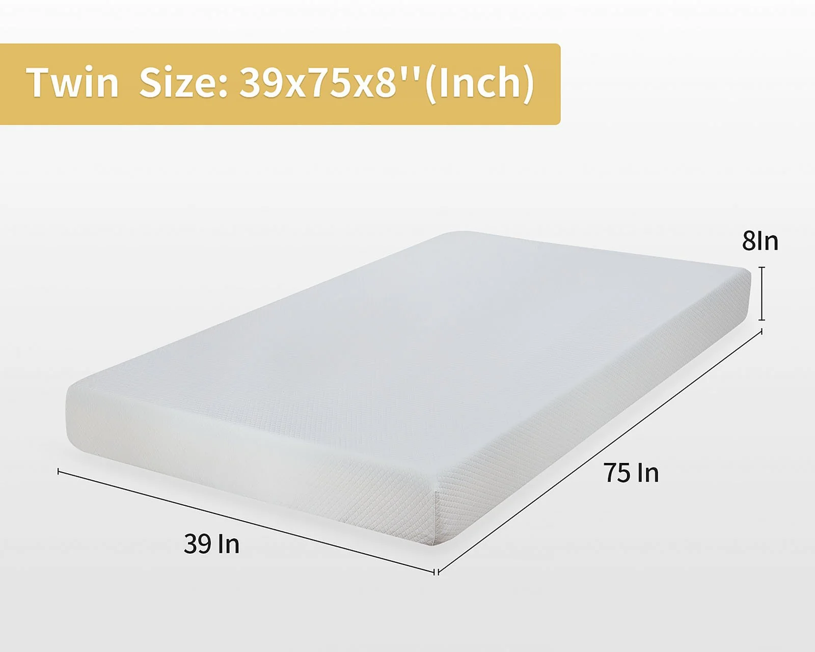 Artemisia 8" Twin Memory Foam Mattress (Roll-In-Box) - Image 2