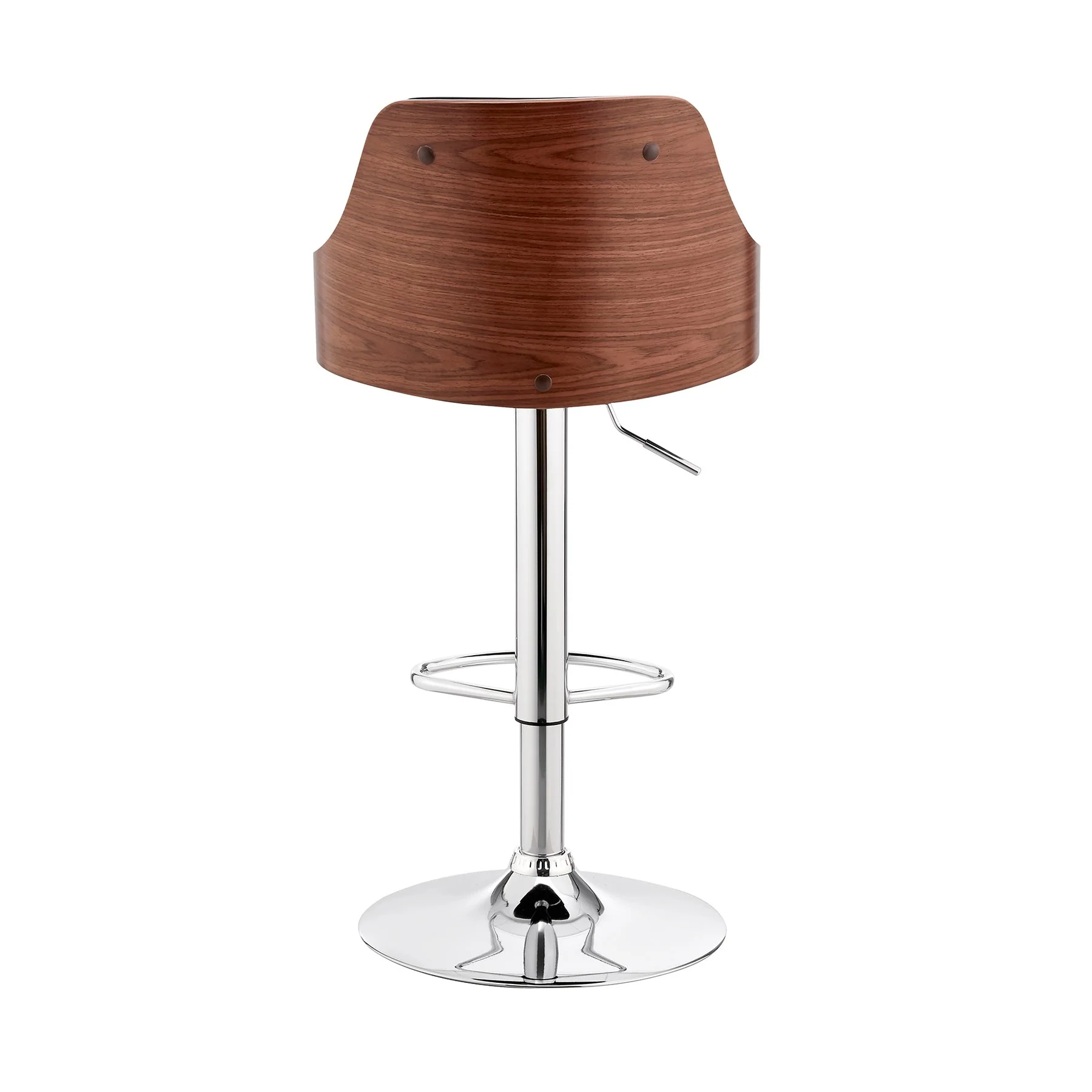 Asher Adjustable Black Faux Leather and Chrome Finish Bar Stool - Image 5