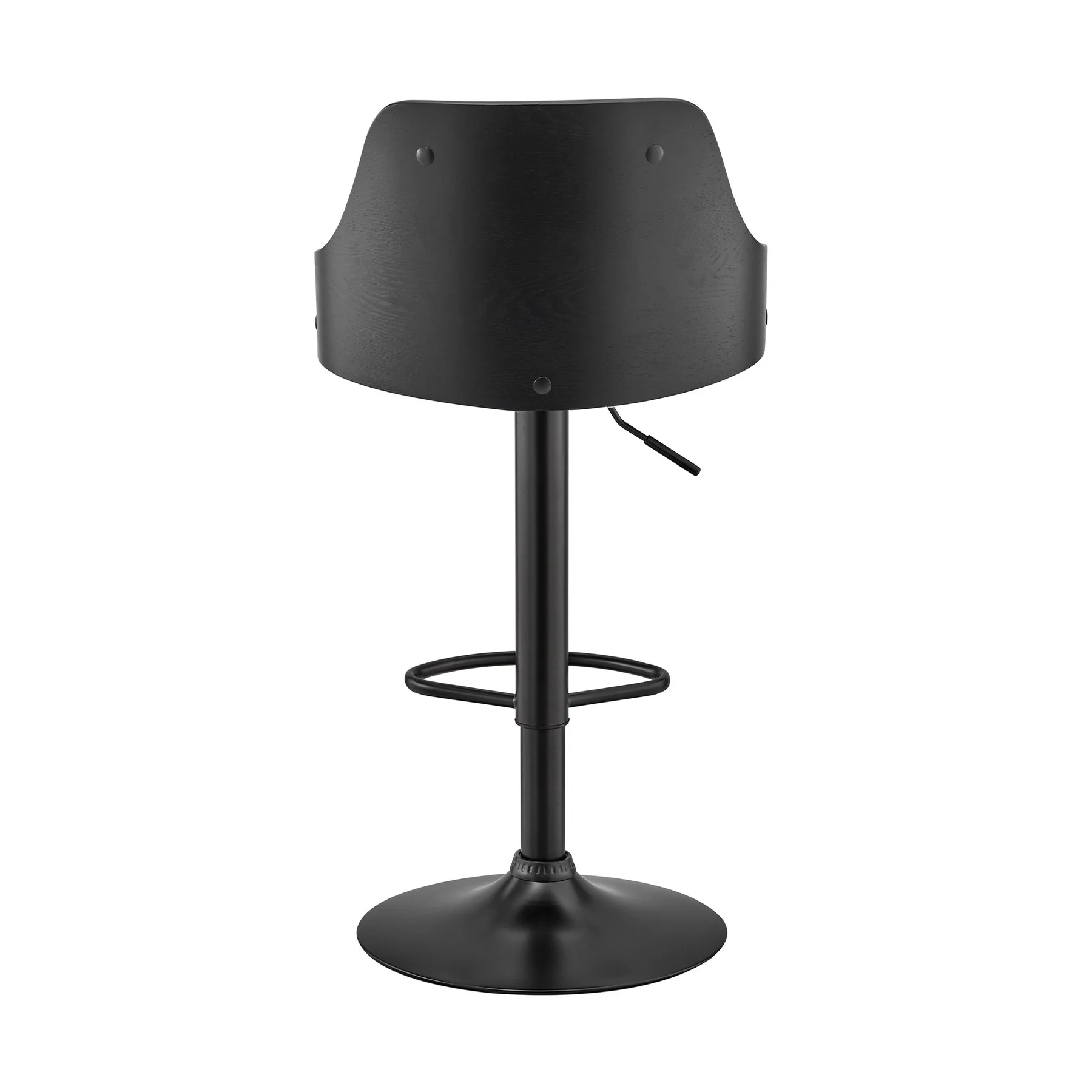Asher Adjustable Gray Faux Leather and Black Finish Bar Stool - Image 5
