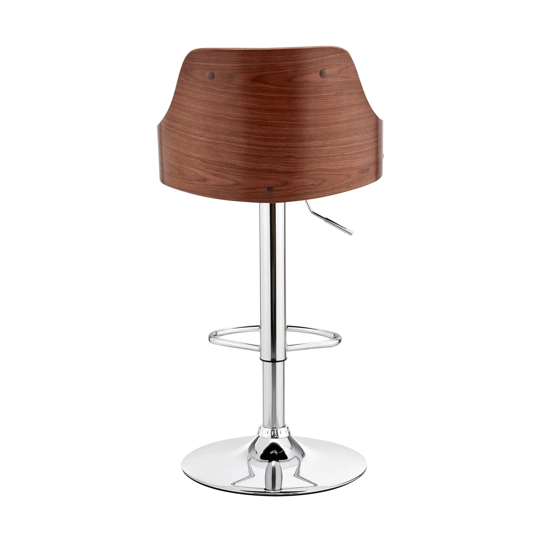 Asher Adjustable Gray Faux Leather and Chrome Finish Bar Stool - Image 5