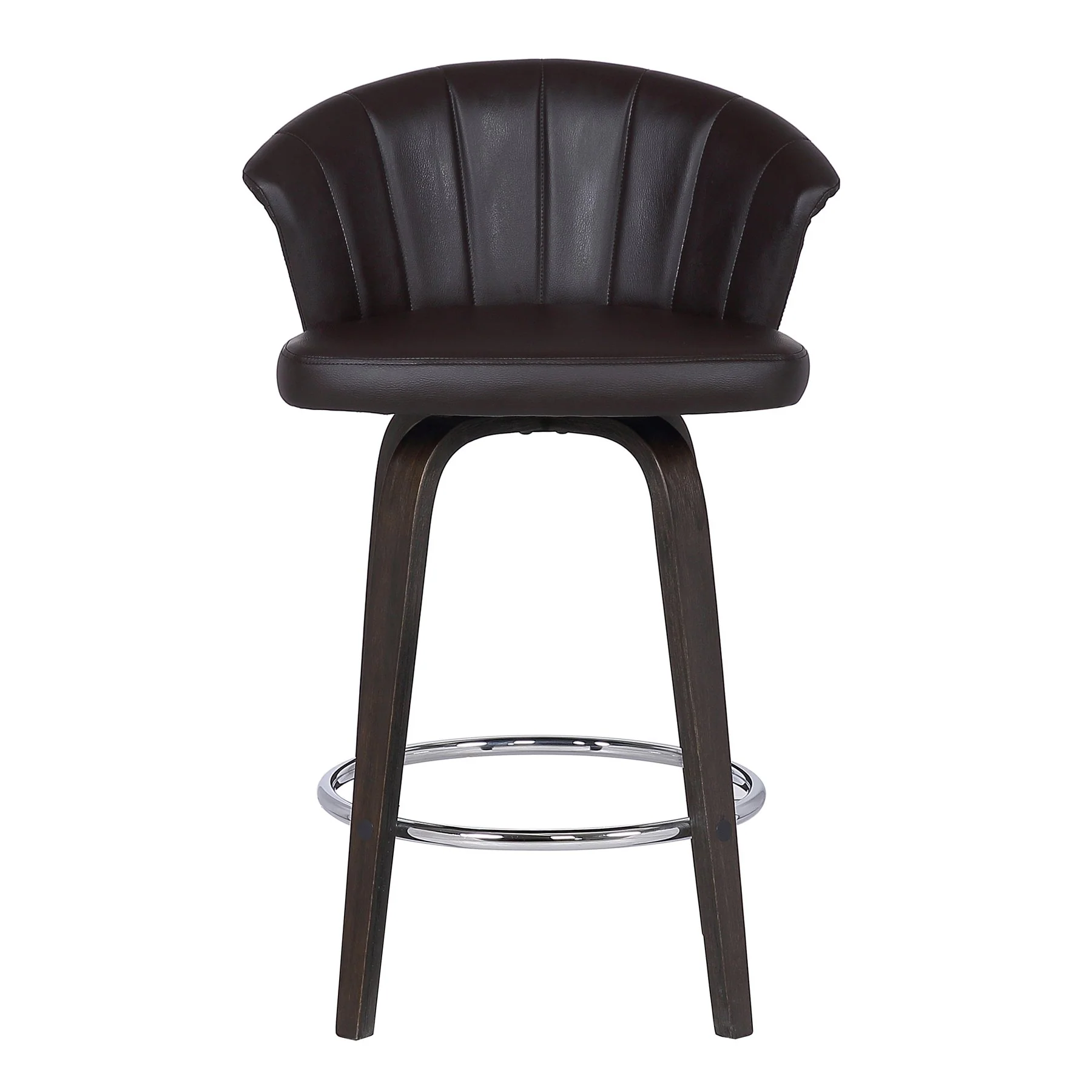 Ashley Wood Back 30" Swivel Brown Faux Leather Bar Stool - Image 2