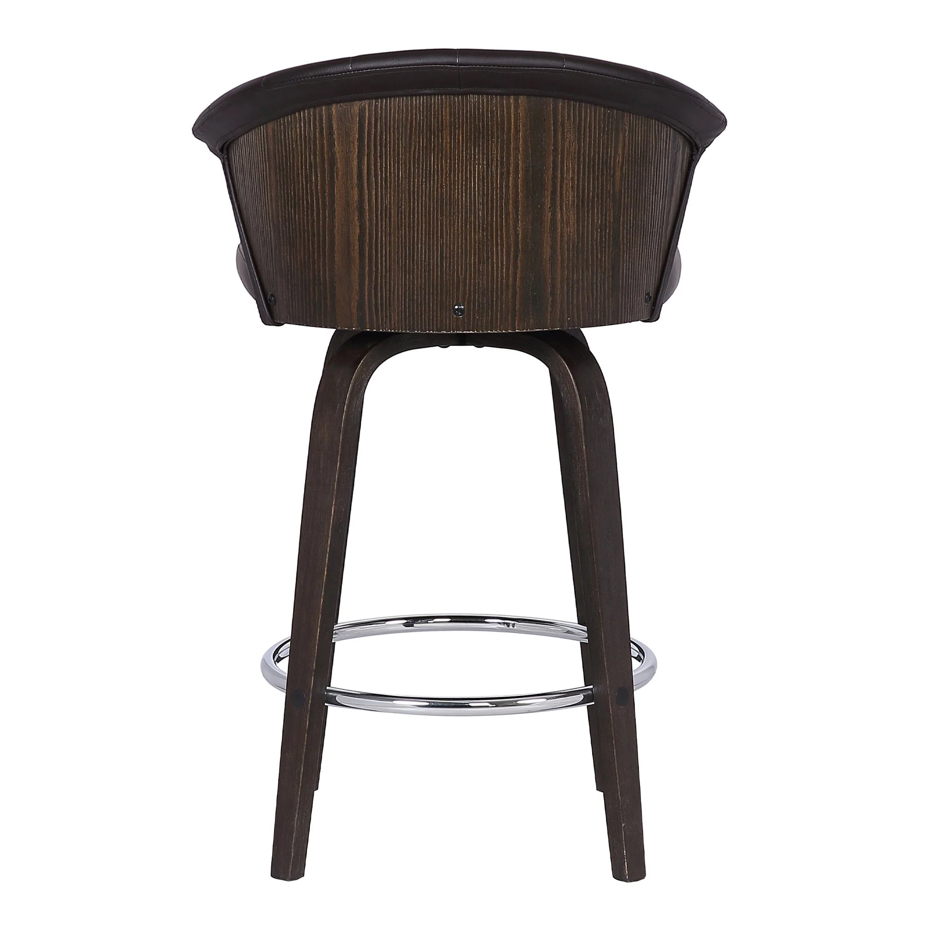 Ashley Wood Back 30" Swivel Brown Faux Leather Bar Stool - Image 5