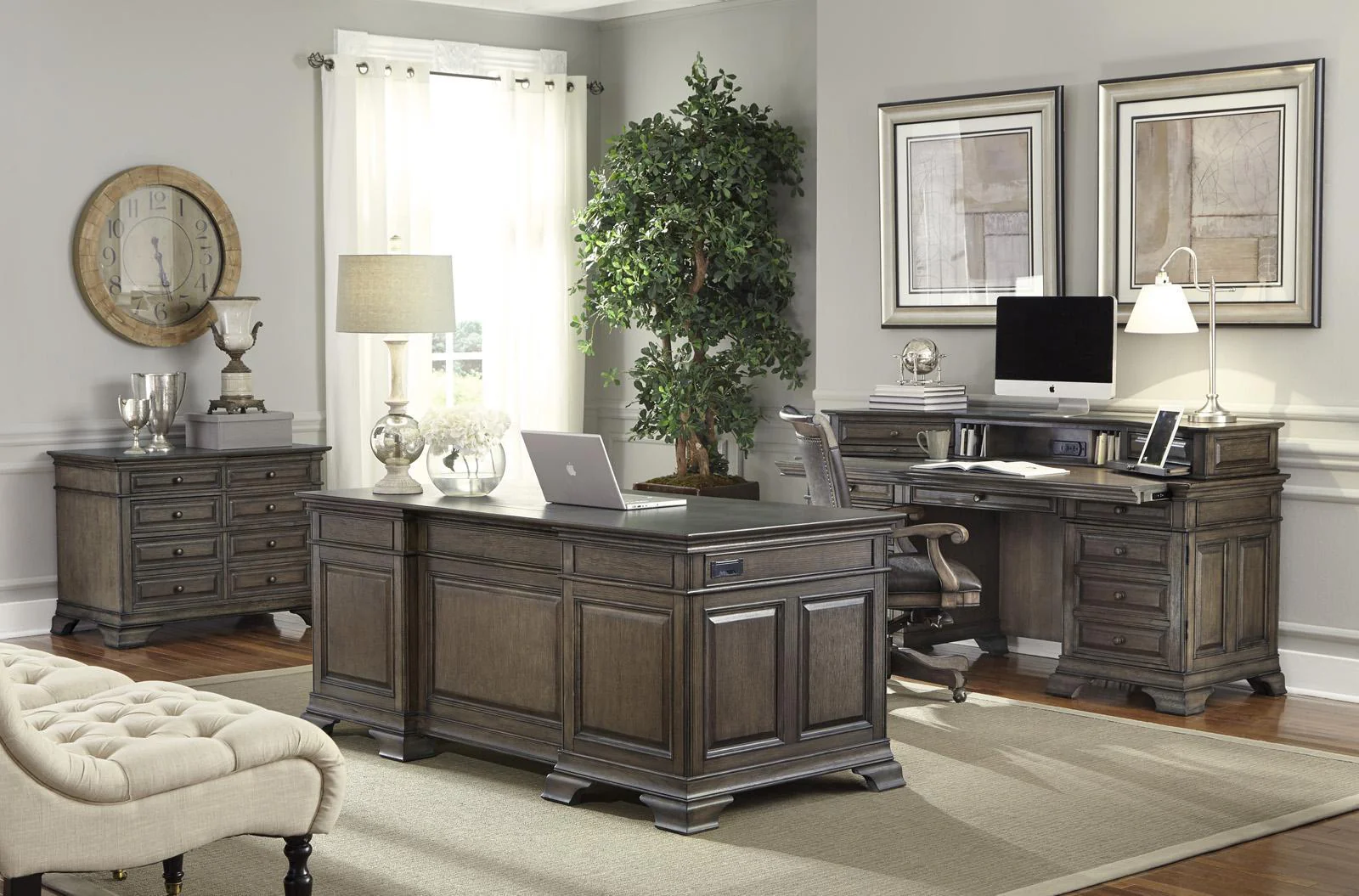 Aspenhome Arcadia 72" Exceutive Desk in Truffle 192-300 - Image 4