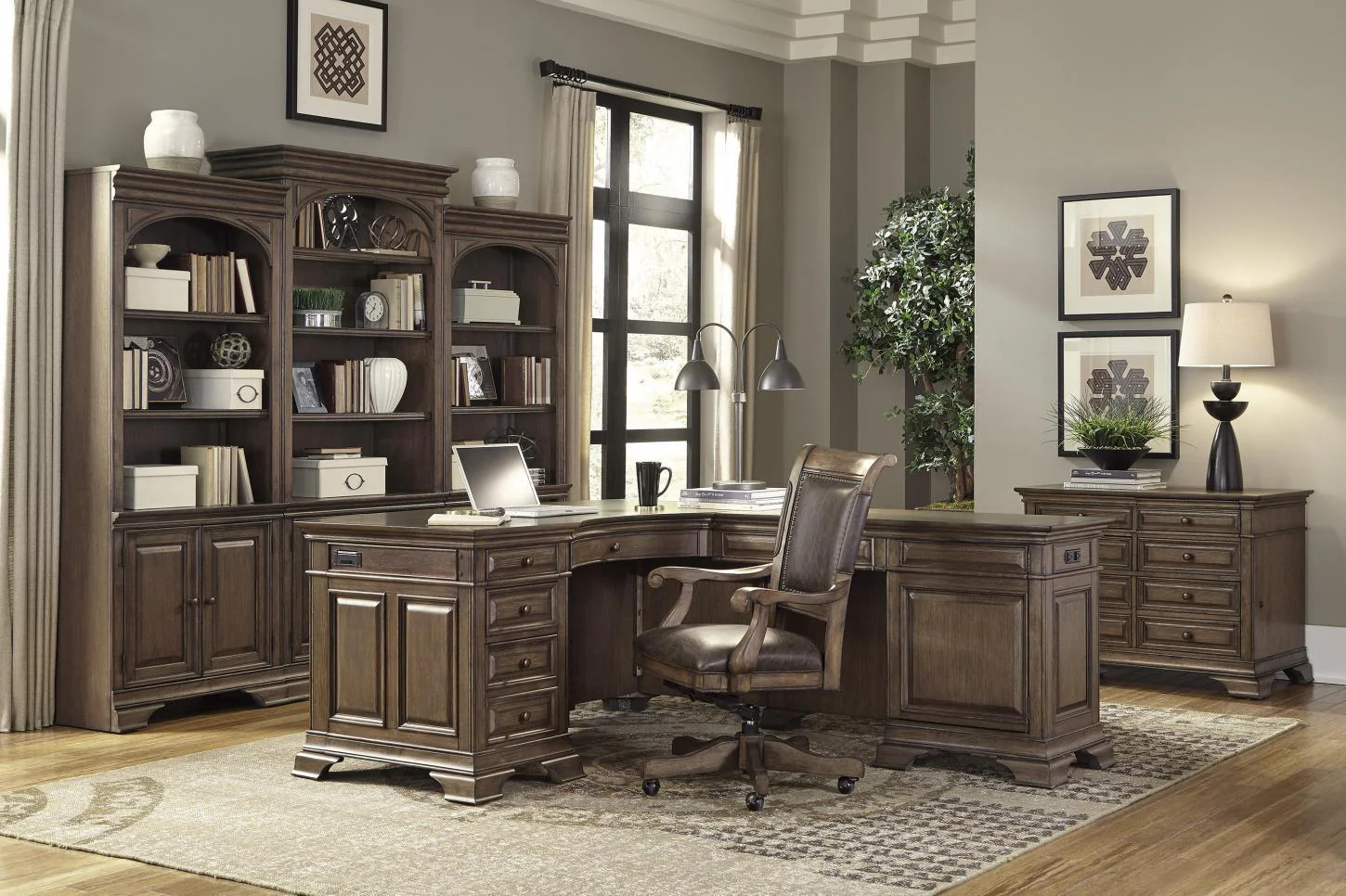 Aspenhome Arcadia 84" Door Bookcase in Truffle - Image 4