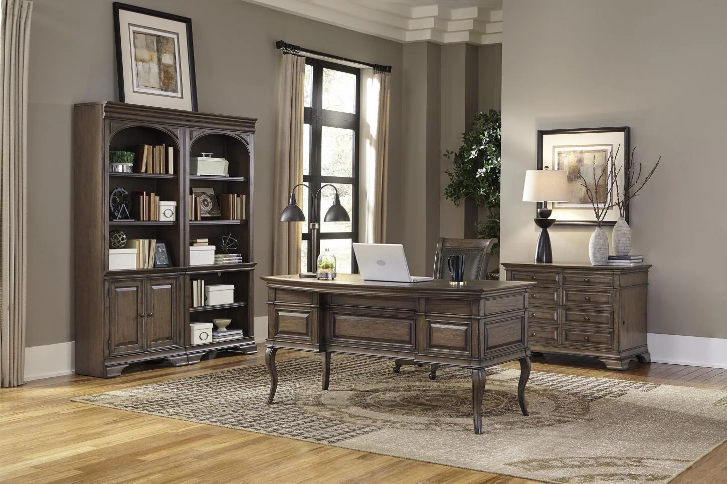 Aspenhome Arcadia 84" Door Bookcase in Truffle - Image 5