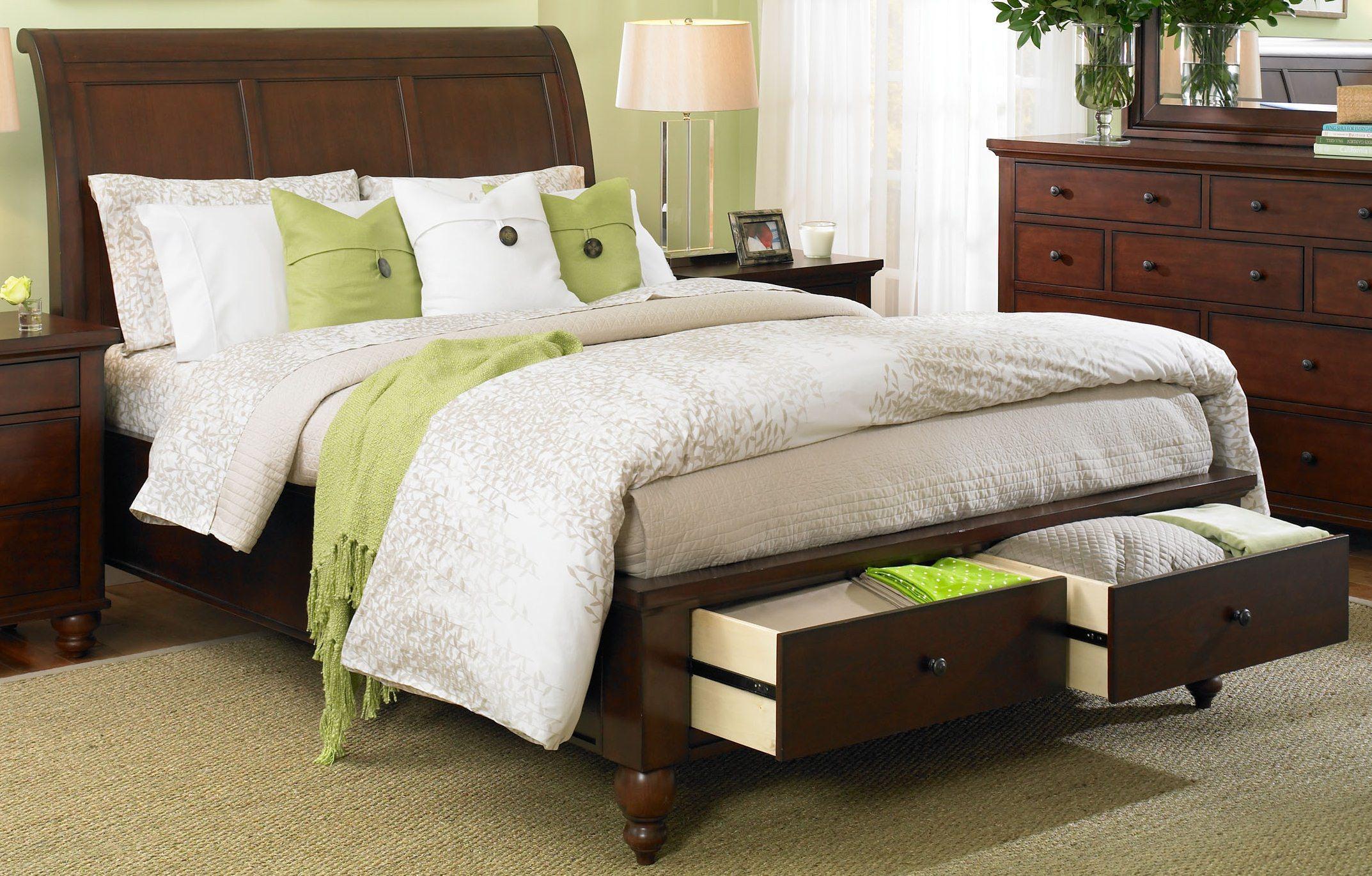Aspenhome Cambridge Eastern King Sleigh Storage Bed in Brown Cherry - Image 2