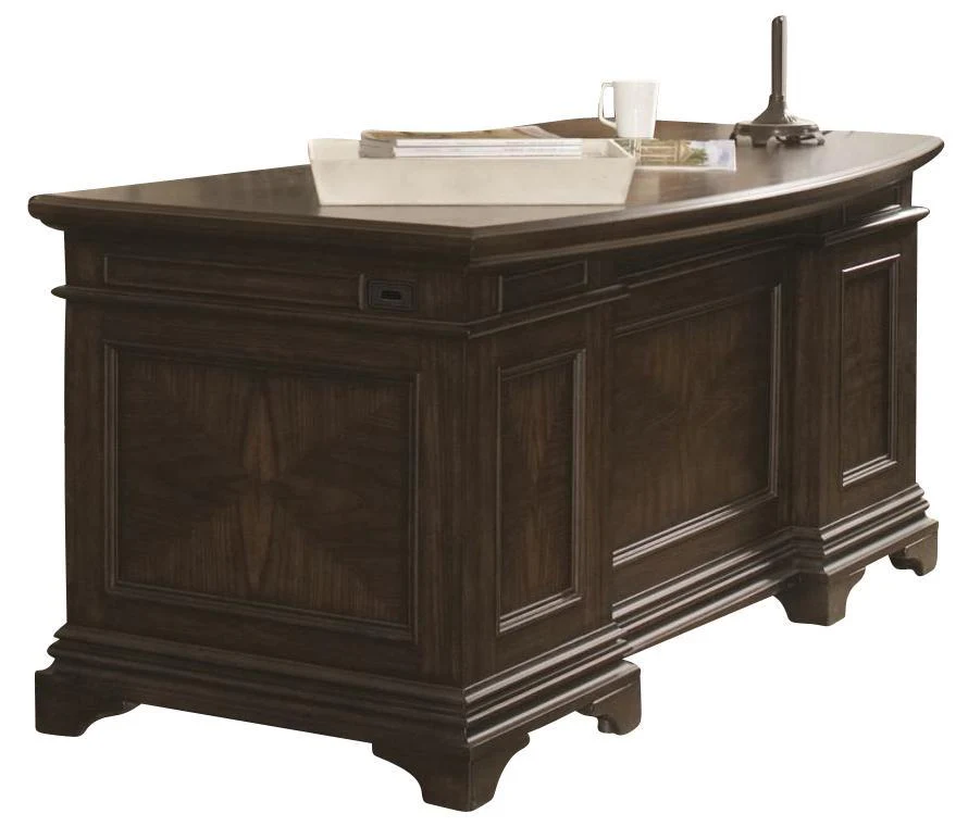 Aspenhome Essex 66" Curved Executive Desk in Molasses Brown - Image 5