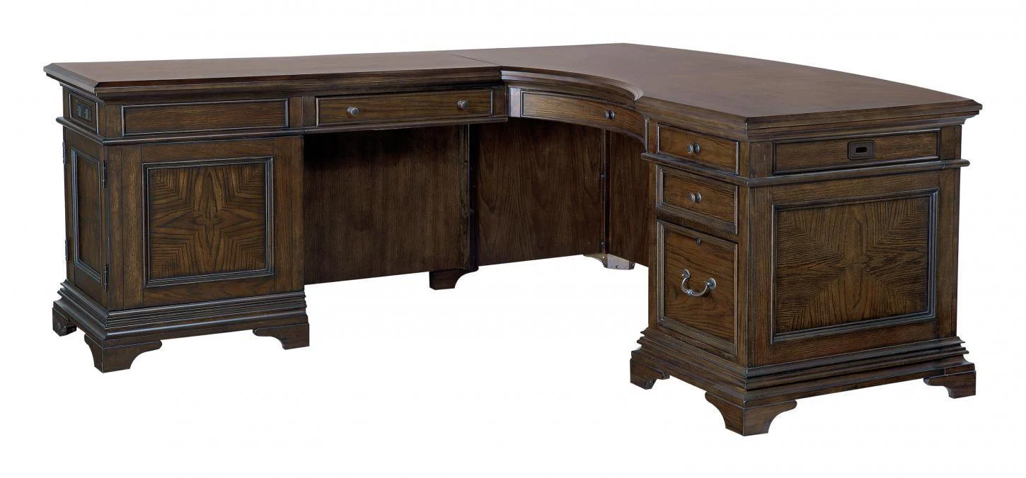 Aspenhome Essex Desk and Reversible Return in Molasses Brown - Image 2