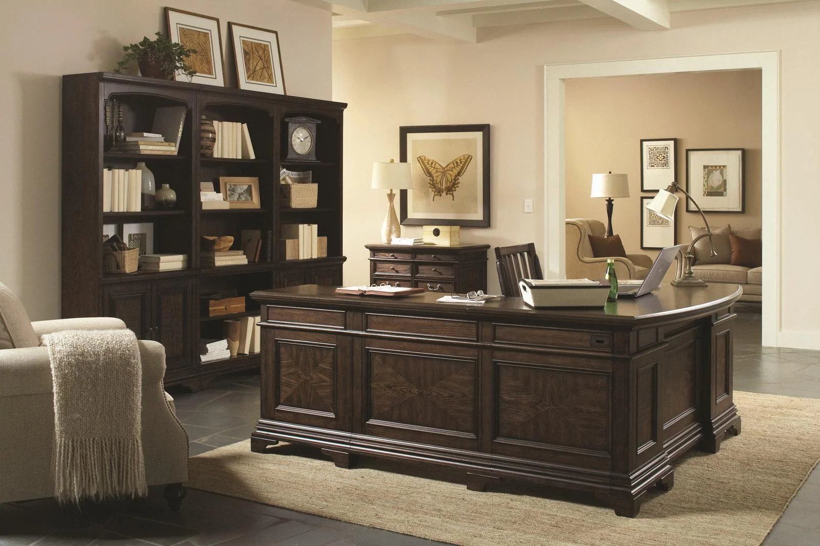 Aspenhome Essex Desk and Reversible Return in Molasses Brown - Image 4