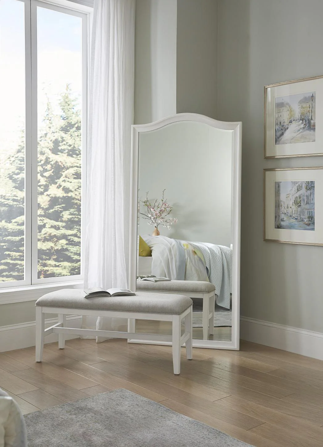 Aspenhome Furniture Charlotte Bench in White - Image 3