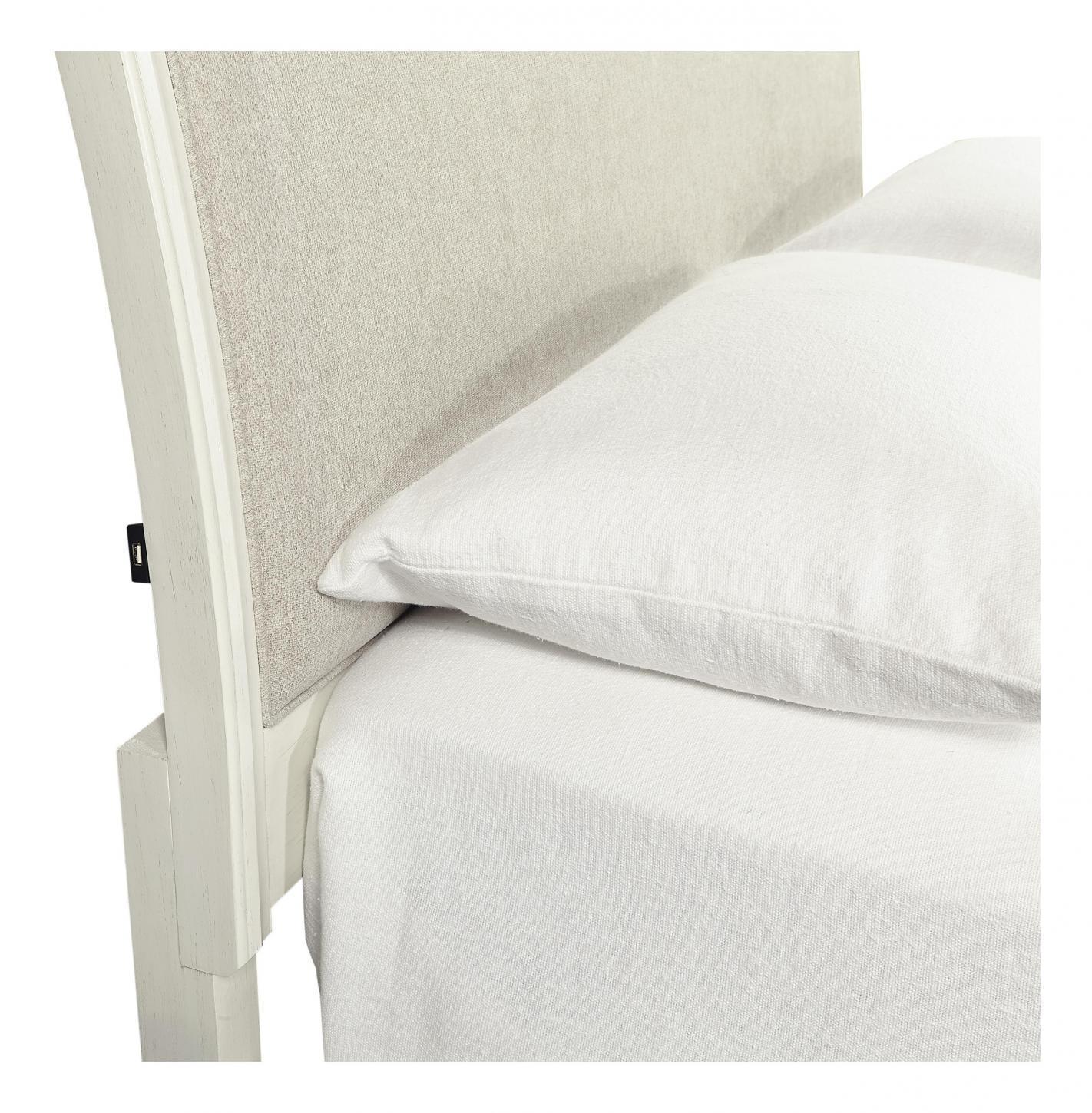Aspenhome Furniture Charlotte California King Upholstered Sleigh Bed in White - Image 3