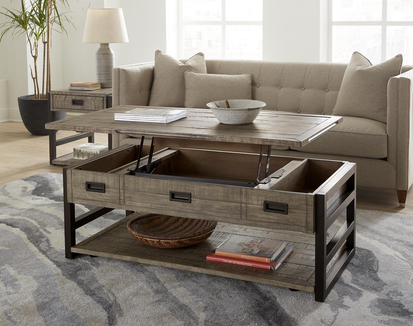 Aspenhome Furniture Grayson Lift Top Cocktail Table in Cinder Grey - Image 5