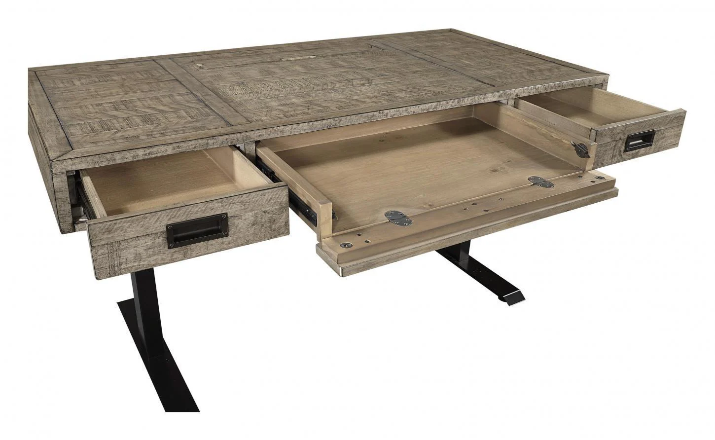 Aspenhome Furniture Grayson Lift Top Desk and Base in Cinder Grey - Image 3