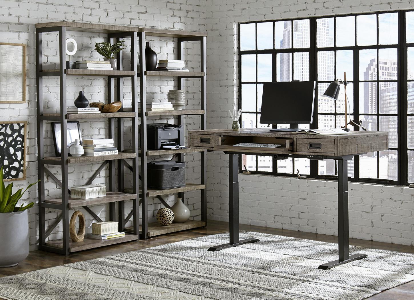 Aspenhome Furniture Grayson Lift Top Desk and Base in Cinder Grey - Image 4
