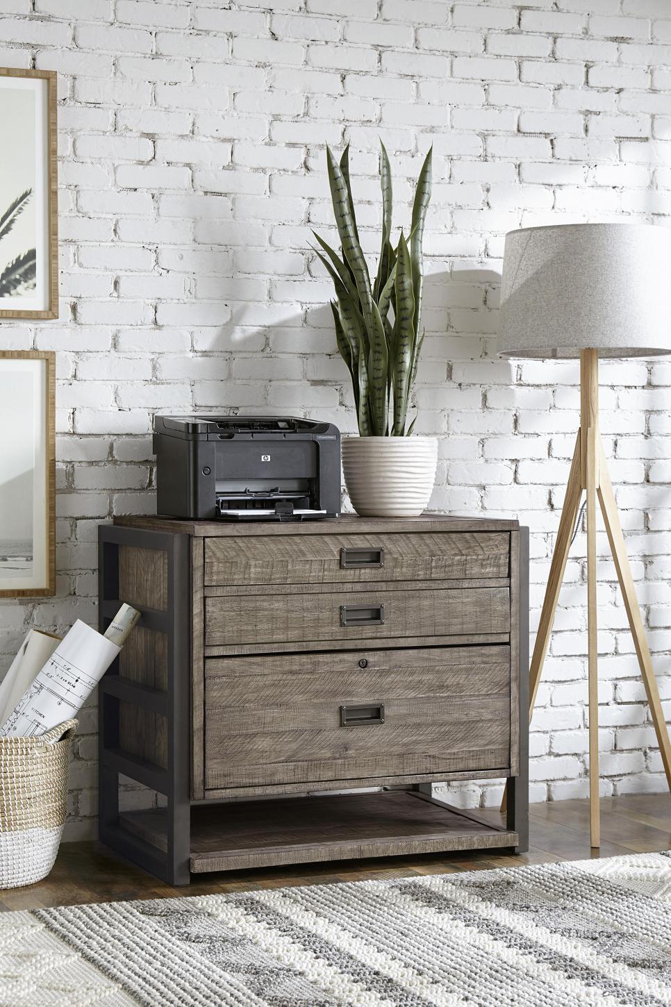 Aspenhome Furniture Grayson Workstation/Combo File in Cinder Grey - Image 4