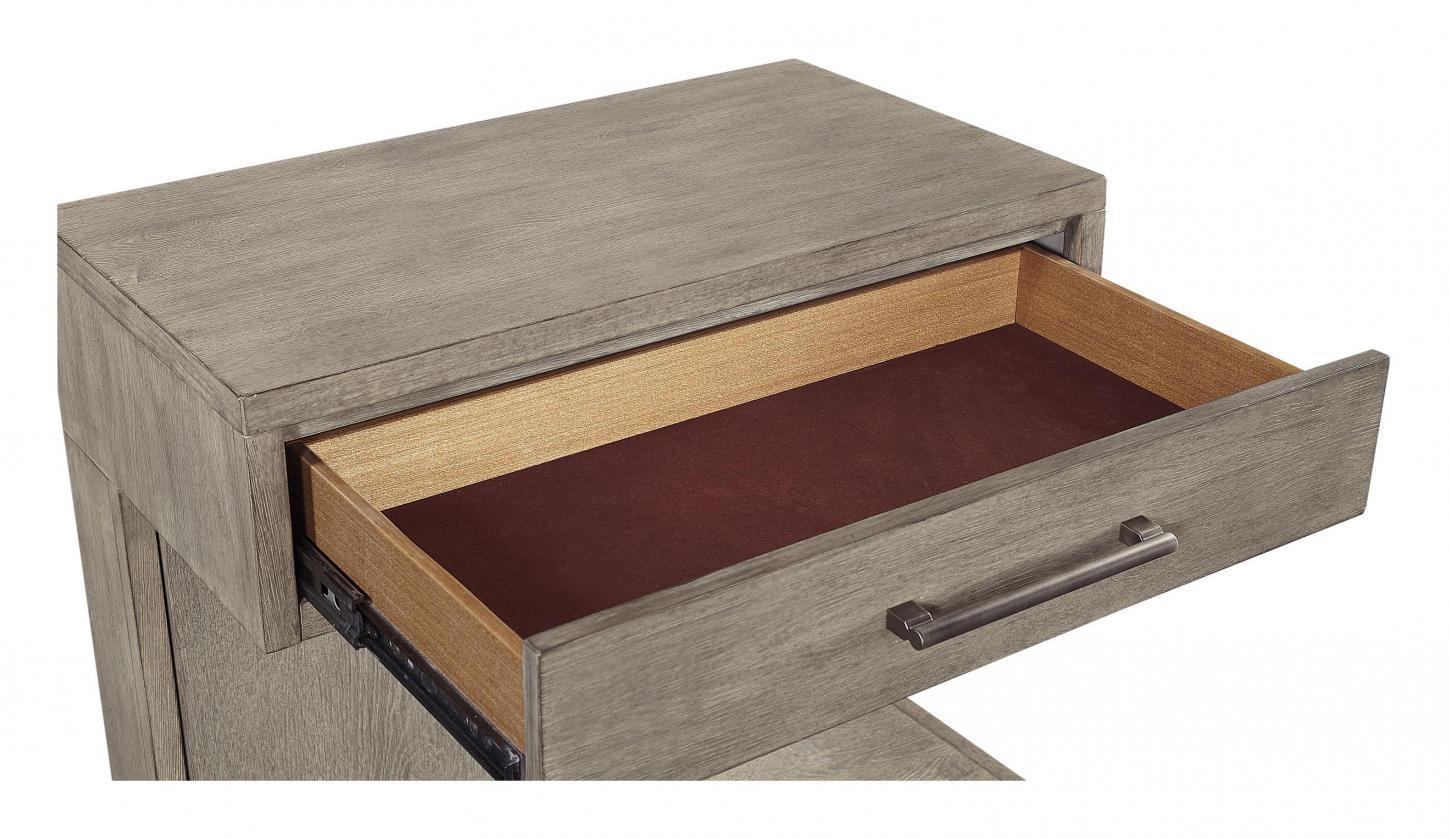 Aspenhome Furniture Platinum 1 Drawer Nightstand in Grey - Image 3
