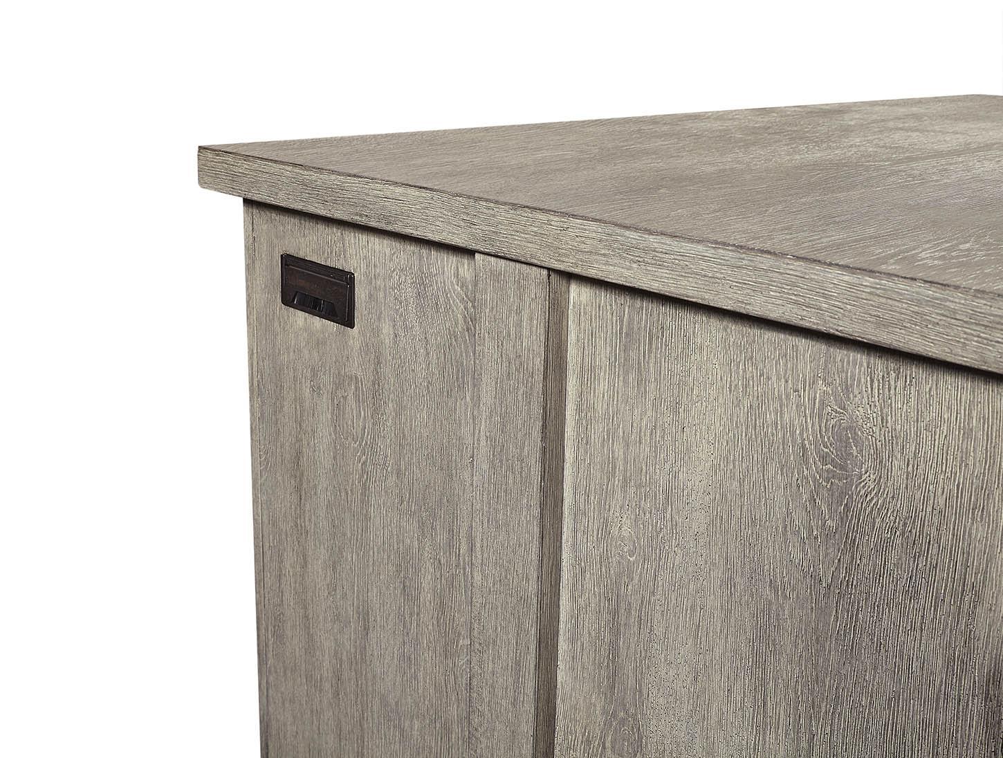 Aspenhome Furniture Platinum 60" Desk with Open Shelves in Gray Linen - Image 4