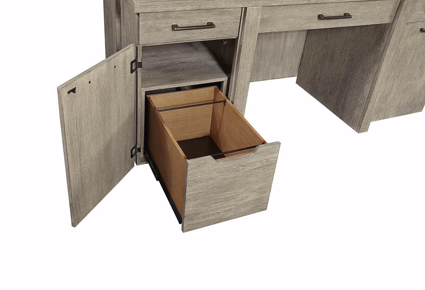 Aspenhome Furniture Platinum Credenza and Hutch in Gray Linen I251-316-317 - Image 5