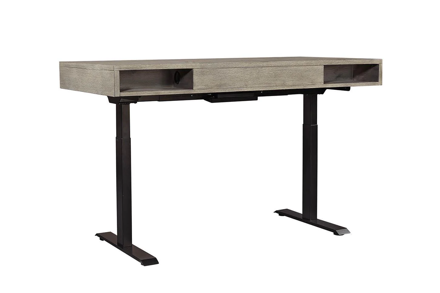 Aspenhome Furniture Platinum Lift Top Desk and Base in Gray Linen - Image 2