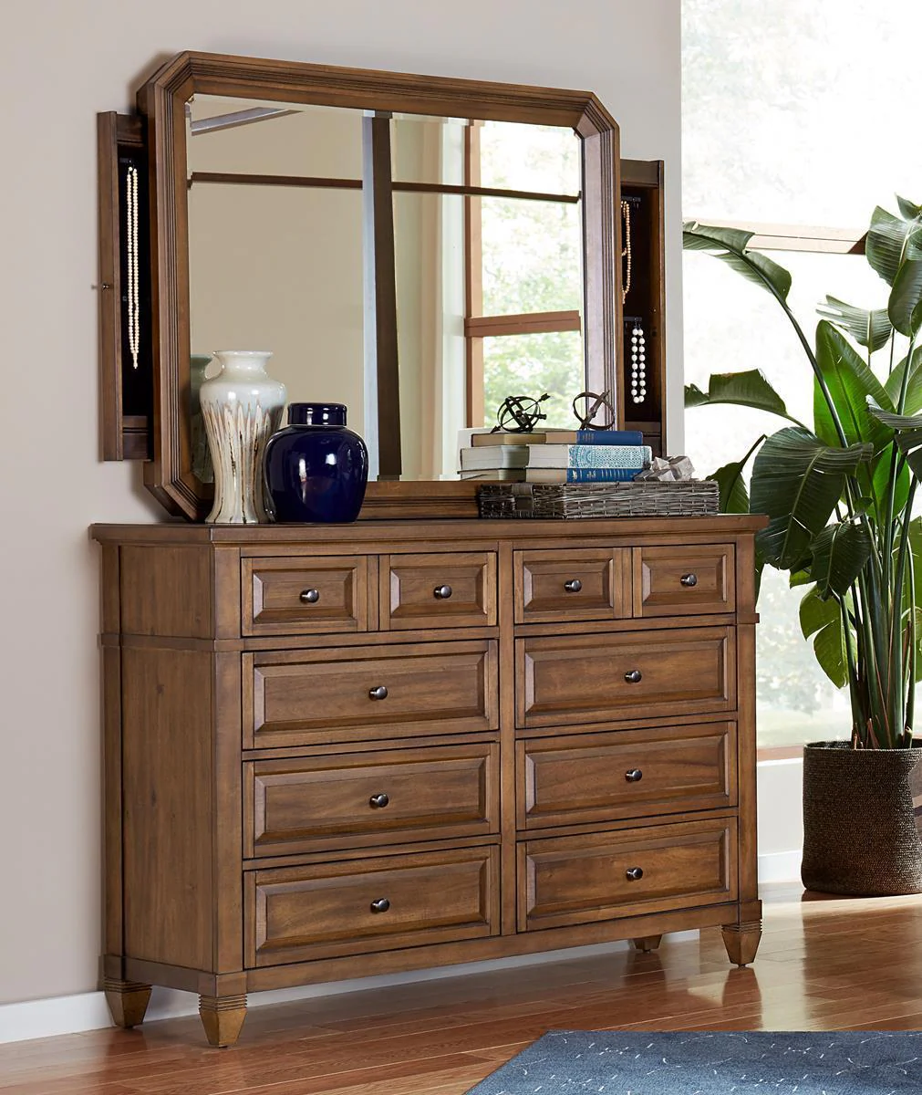 Aspenhome Furniture Thornton Mirror with Jewelry Storage in Sienna - Image 4