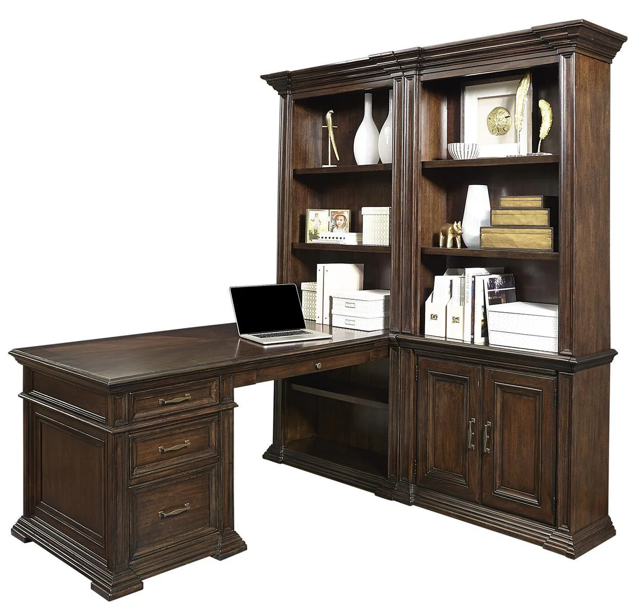 Aspenhome Grand Classic Peninsula Desk in Tobacco - Image 2