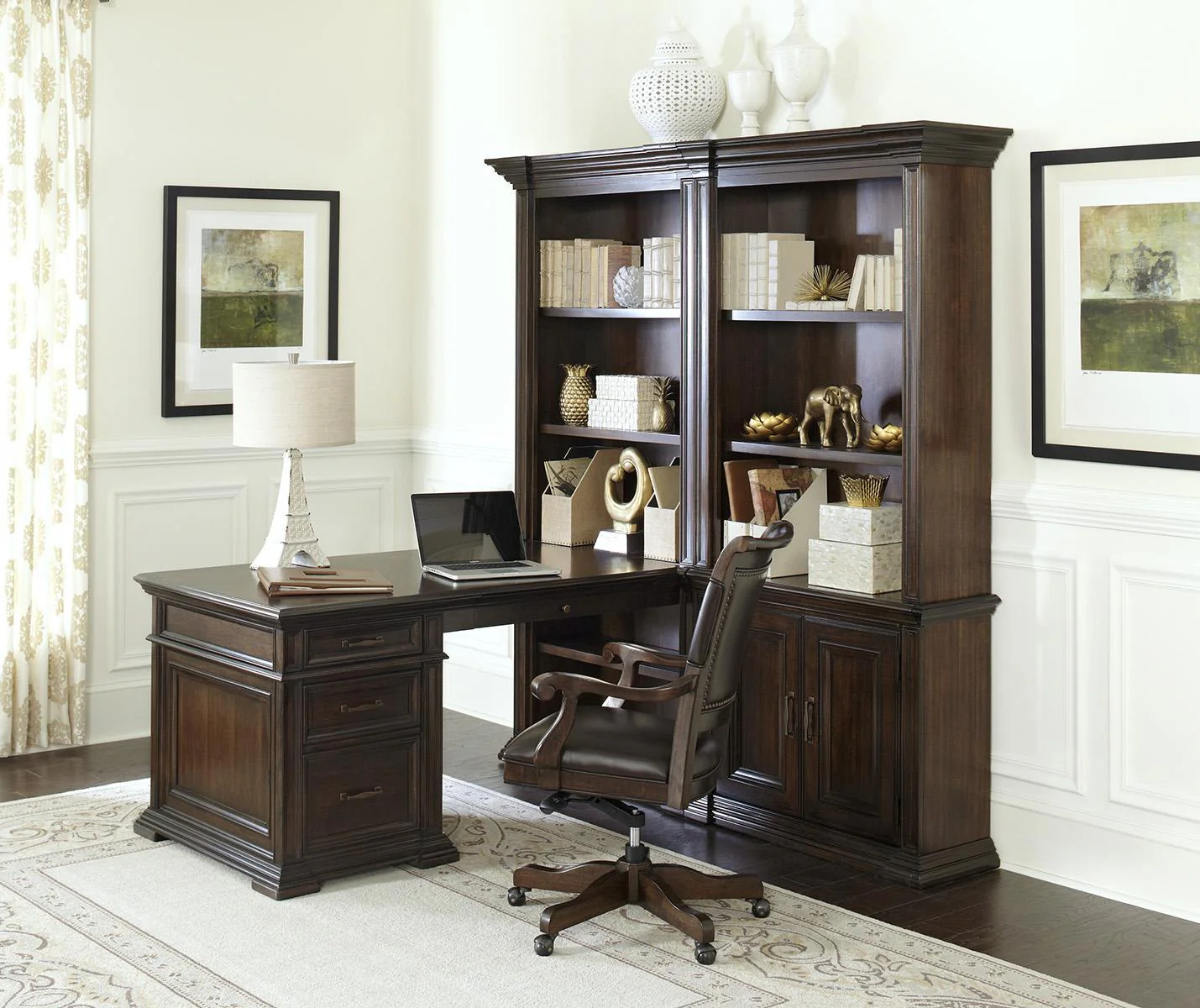 Aspenhome Grand Classic Peninsula Desk in Tobacco - Image 3