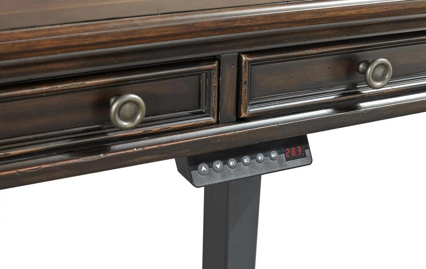 Aspenhome Hampton 62" Lift Desk Top and Base in Black Cherry - Image 3