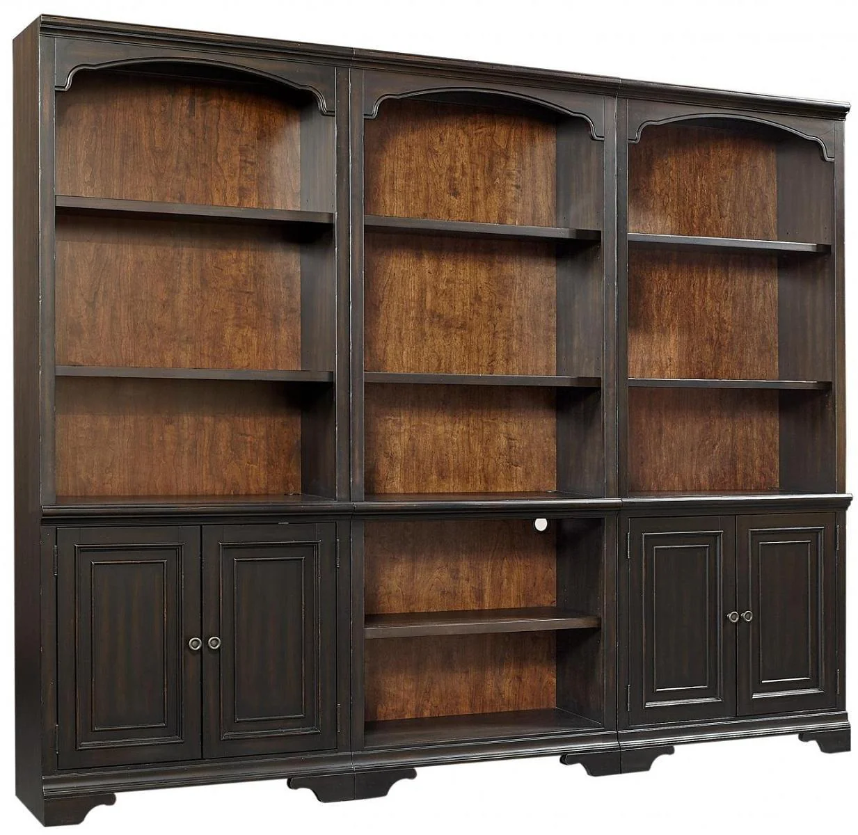 Aspenhome Hampton Door Bookcase Wall in Black Cherry - Image 2