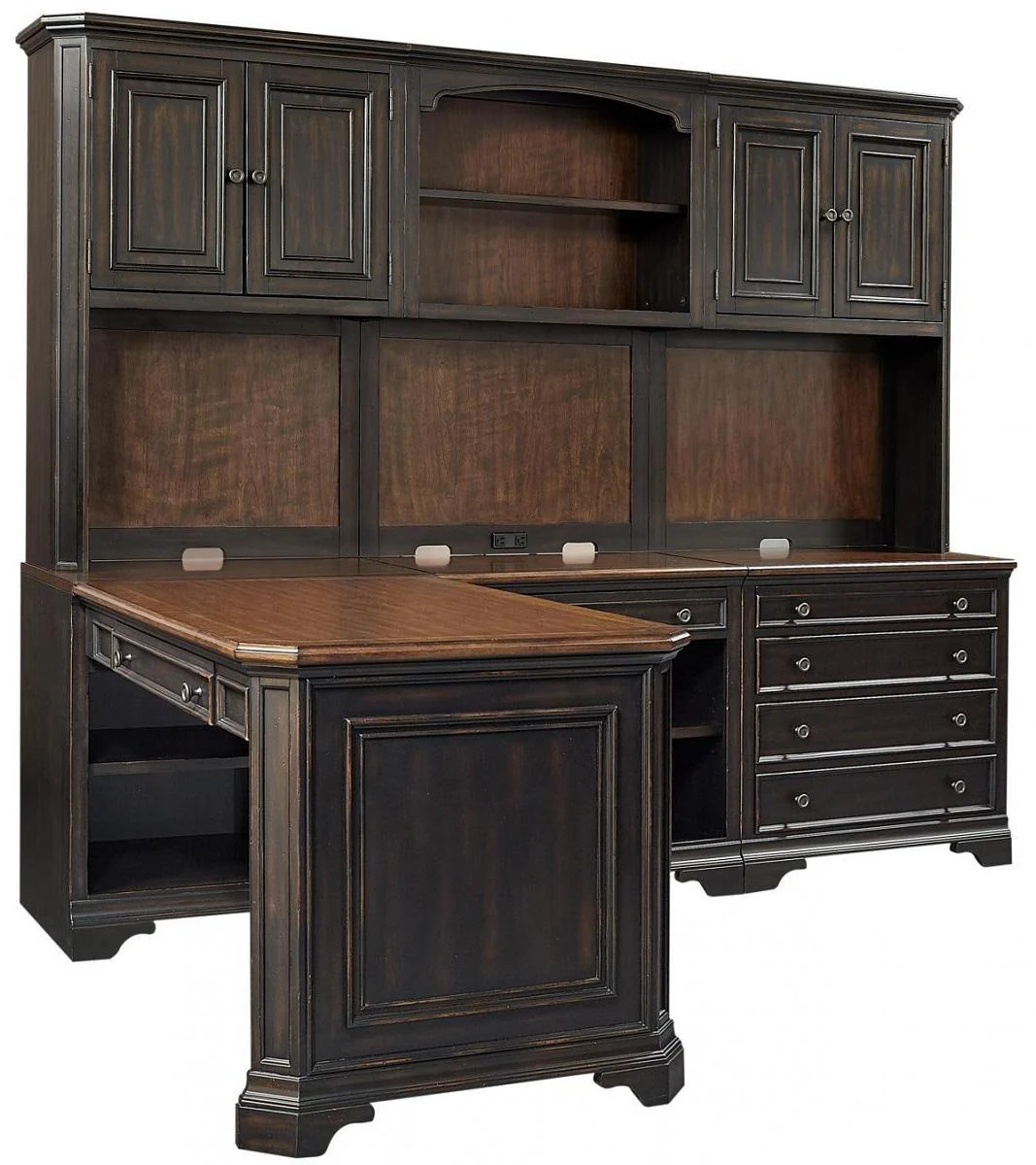 Aspenhome Hampton Modular Desk in Black Cherry - Image 2