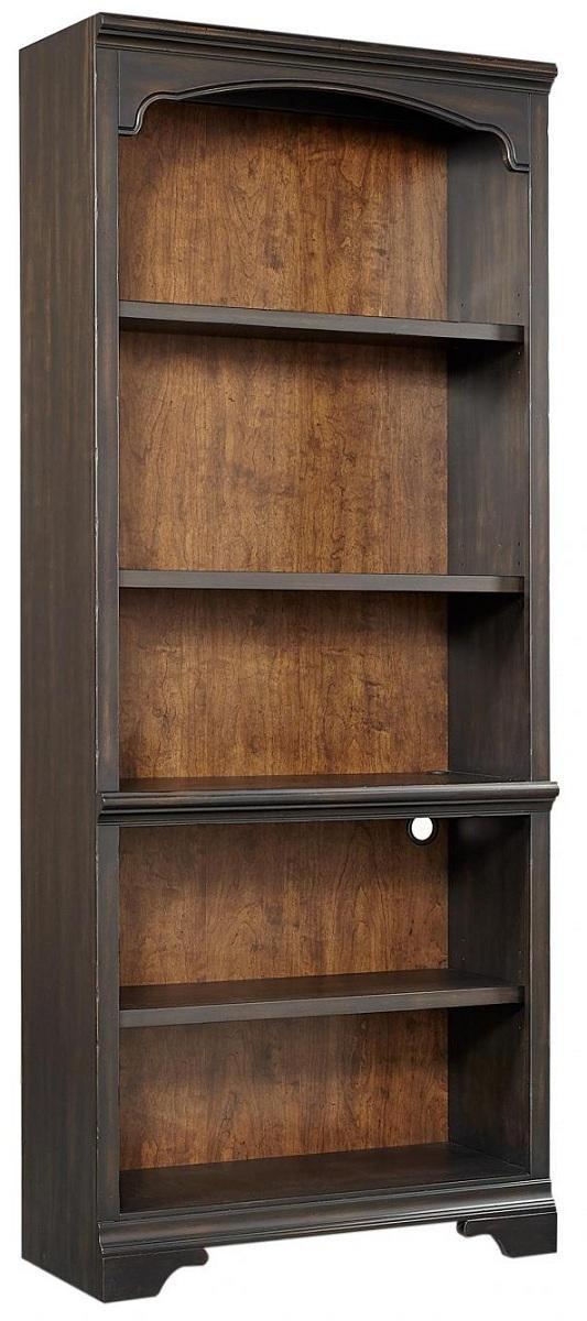 Aspenhome Hampton Open Bookcase Wall in Black Cherry - Image 2