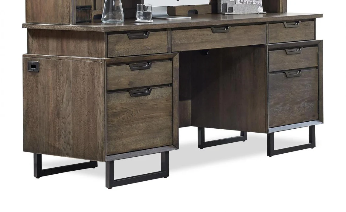 Aspenhome Harper Point 66" Credenza Desk in Fossil - Image 2
