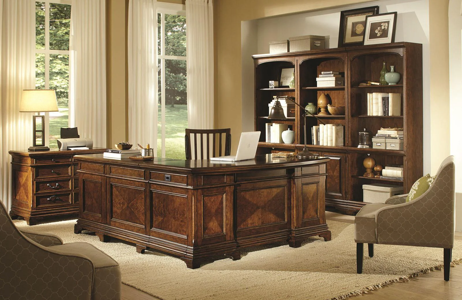 Aspenhome Hawthorne 5-Drawer Combo File in Brown Cherry - Image 3