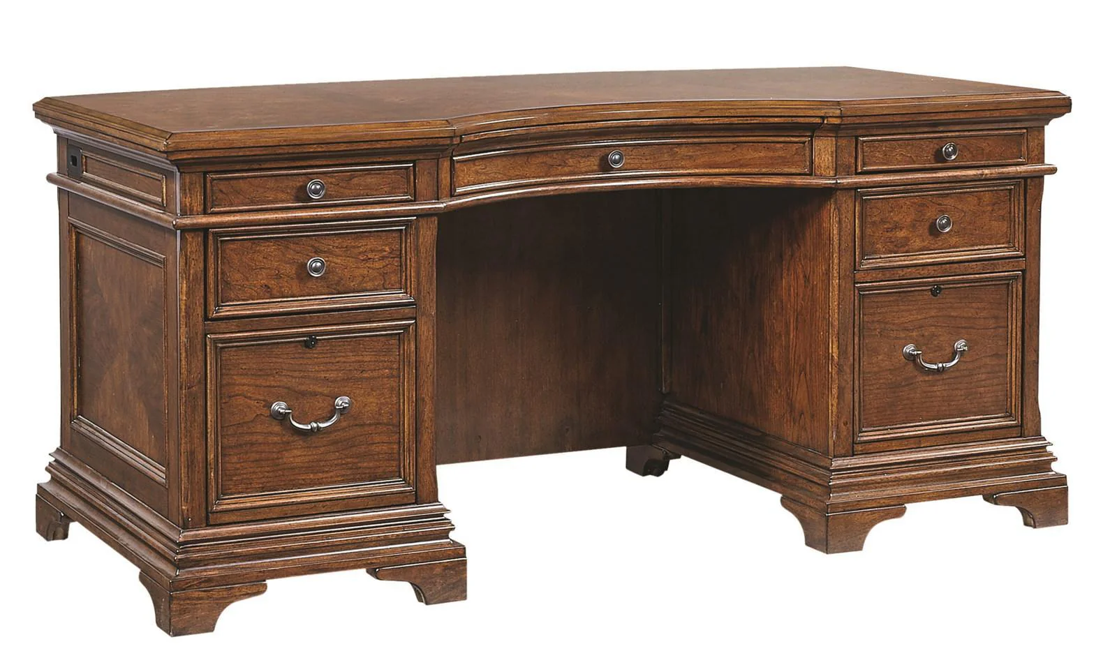 Aspenhome Hawthorne 66" Junior Executive Desk in Brown Cherry - Image 2