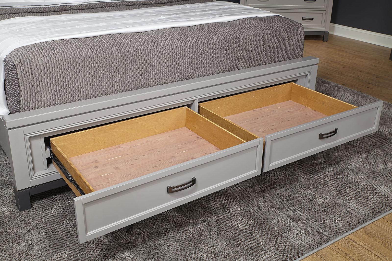 Aspenhome Hyde Park King Painted Panel Storage Bed in Light Gray/407D/406 - Image 2