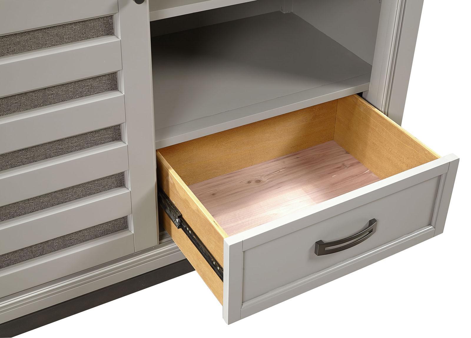 Aspenhome Hyde Park Sliding Door Chest in Light Gray - Image 4