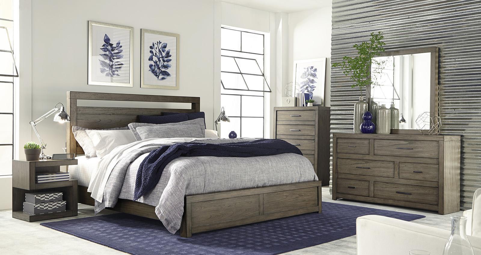 Aspenhome Modern Loft King Panel Bed in Greystone - Image 2