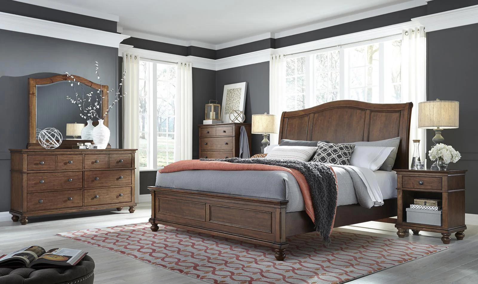 Aspenhome Oxford 1 Drawer Nightstand in Whiskey Brown - Image 3