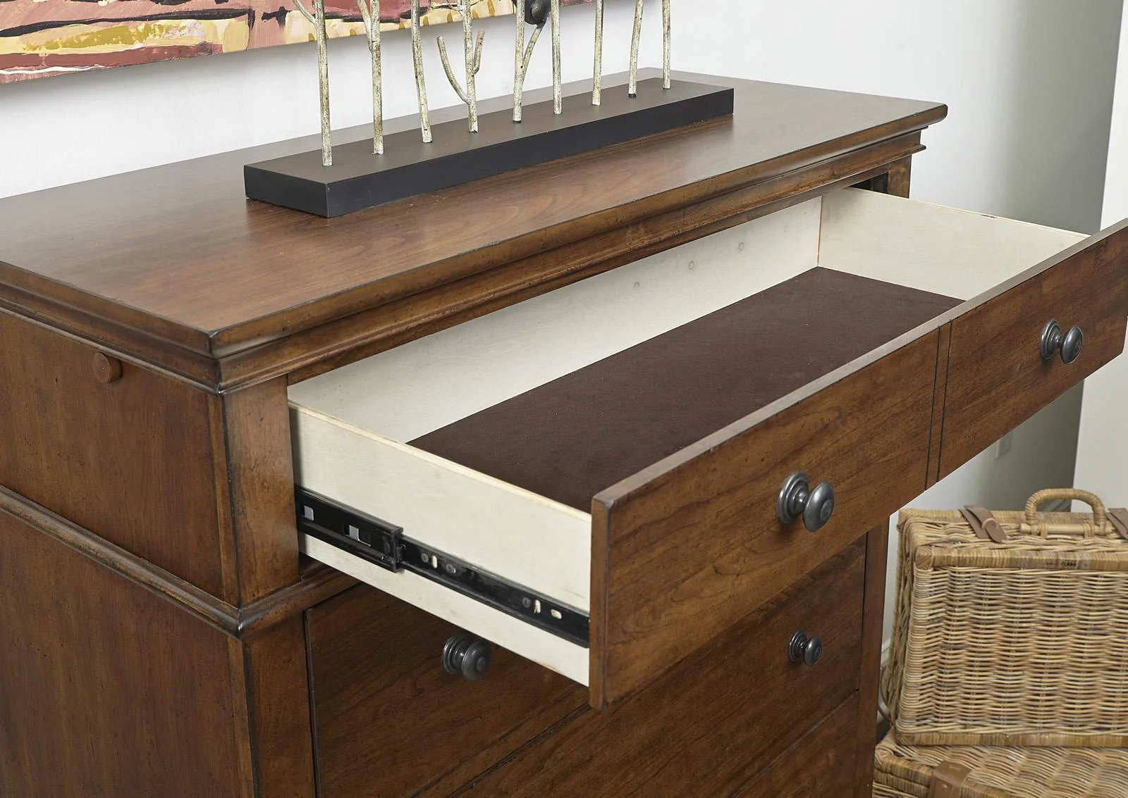 Aspenhome Oxford 5 Drawer Chest in Whiskey Brown - Image 2