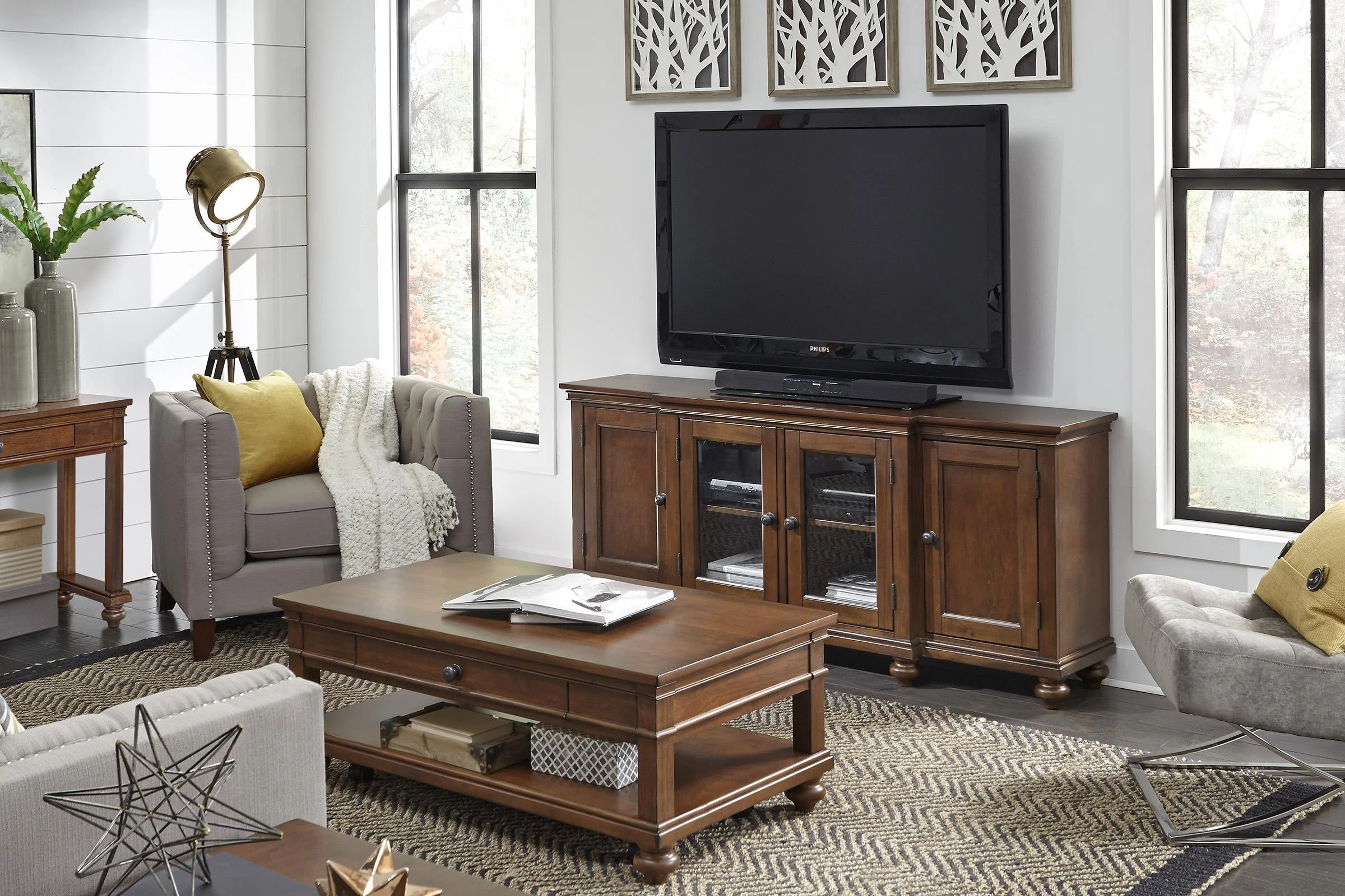 Aspenhome Oxford 75" Console in Whiskey Brown - Image 2