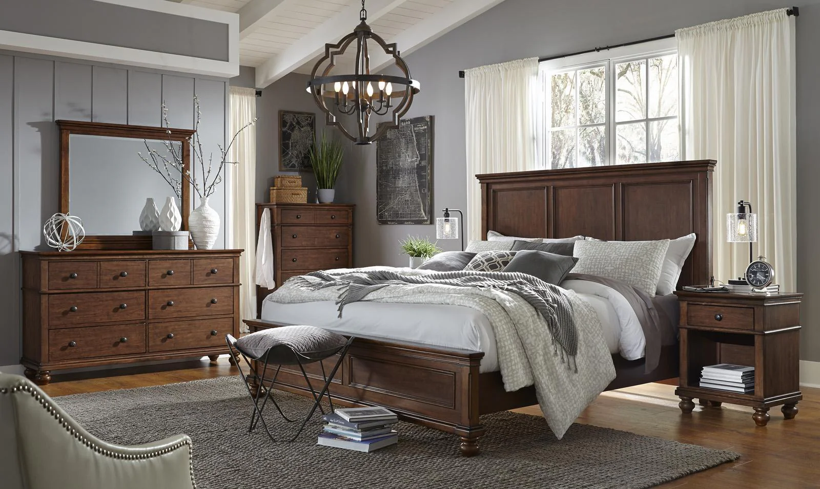 Aspenhome Oxford King Panel Bed in Whiskey Brown - Image 2