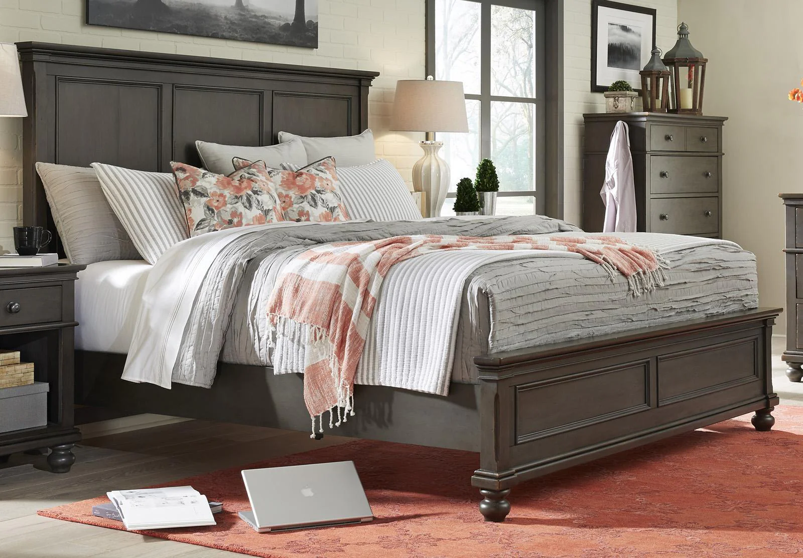Aspenhome Oxford Queen Panel Headboard ONLY in Peppercorn - Image 2