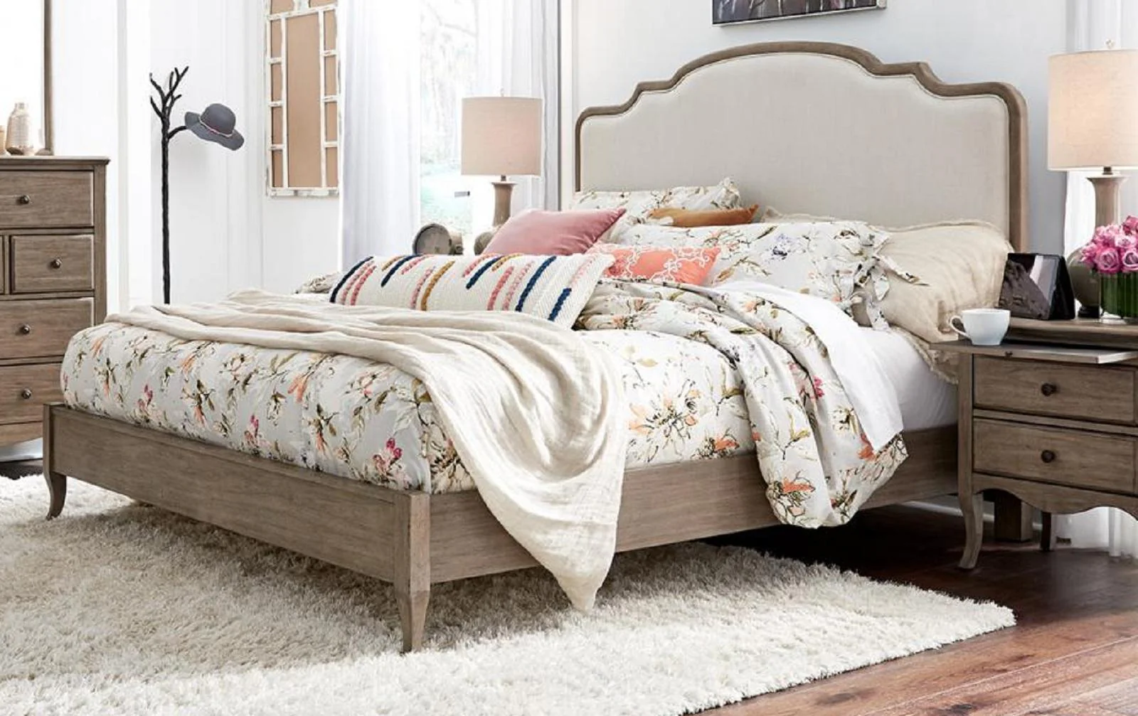 Aspenhome Provence Queen Upholstered Bed in Patine - Image 3